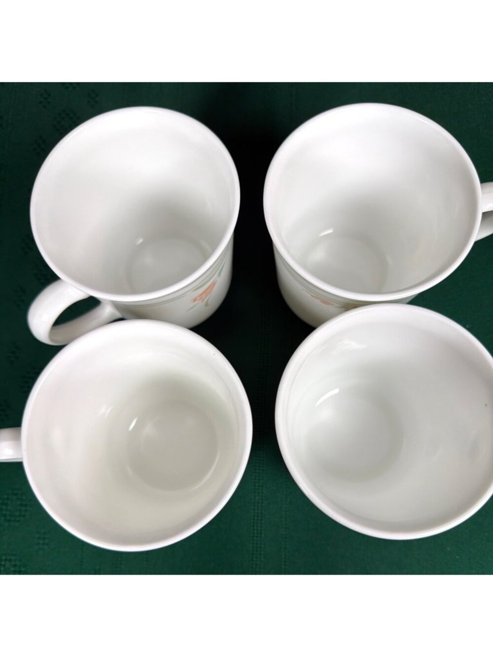 Vintage 80s Lot of 4 Corelle Corning Peach Garland Coffee Mugs Cups Retired USA - Picture 7 of 12